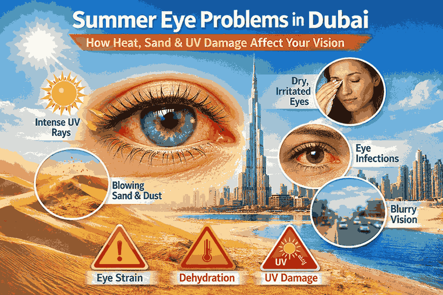 Summer Eye Problems in Dubai: How Heat, Sand & UV Damage Affect Your Vision