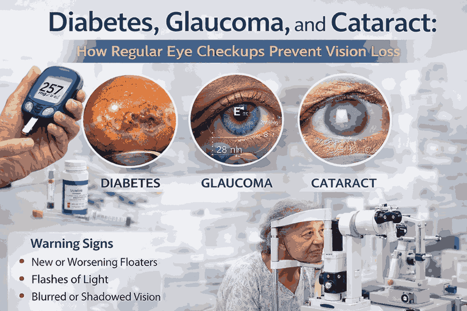 Diabetes, Glaucoma, and Cataract: How Regular Eye Checkups Prevent Vision Loss
